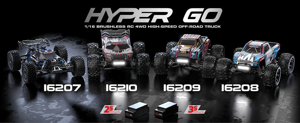 MJX Hyper Go 16207/16208/16210 1/16 RC Car – 70KM/H Brushless 4WD High-Speed Off-Road Drift Truck for Kids vs WLtoys 144010