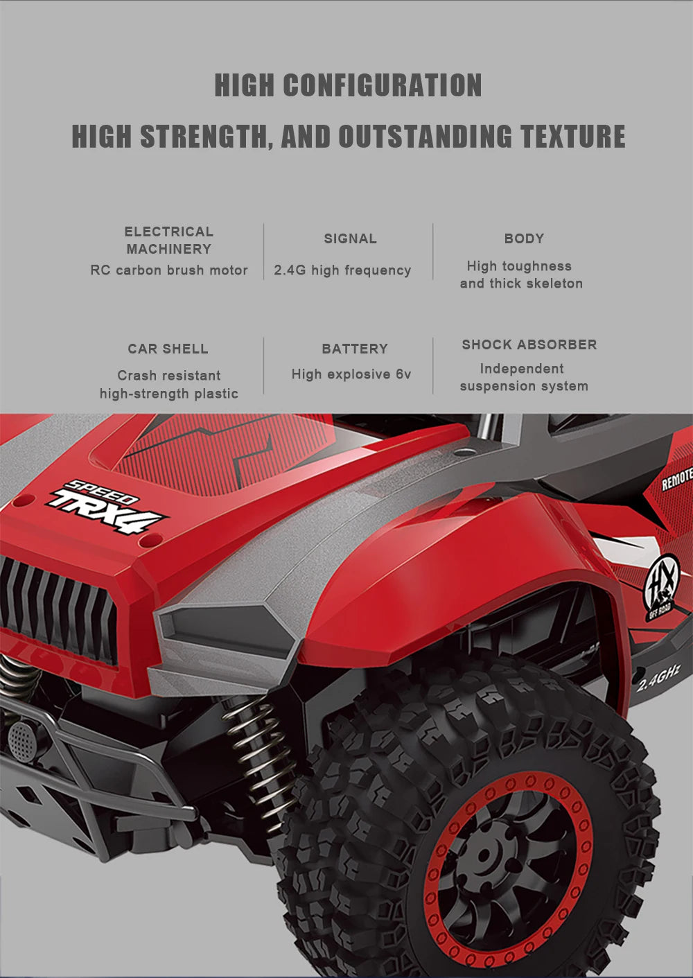 1:12 Scale RC Car – 2WD High-Speed All-Terrain Electric Toy with Rechargeable Battery for Kids and Adults