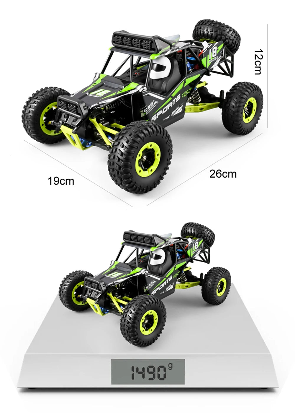 1:12 RC Car – 50KM/H 4WD High-Speed Monster Truck with 2.4G Remote Control, Off-Road Racing Buggy vs Wltoys 144001