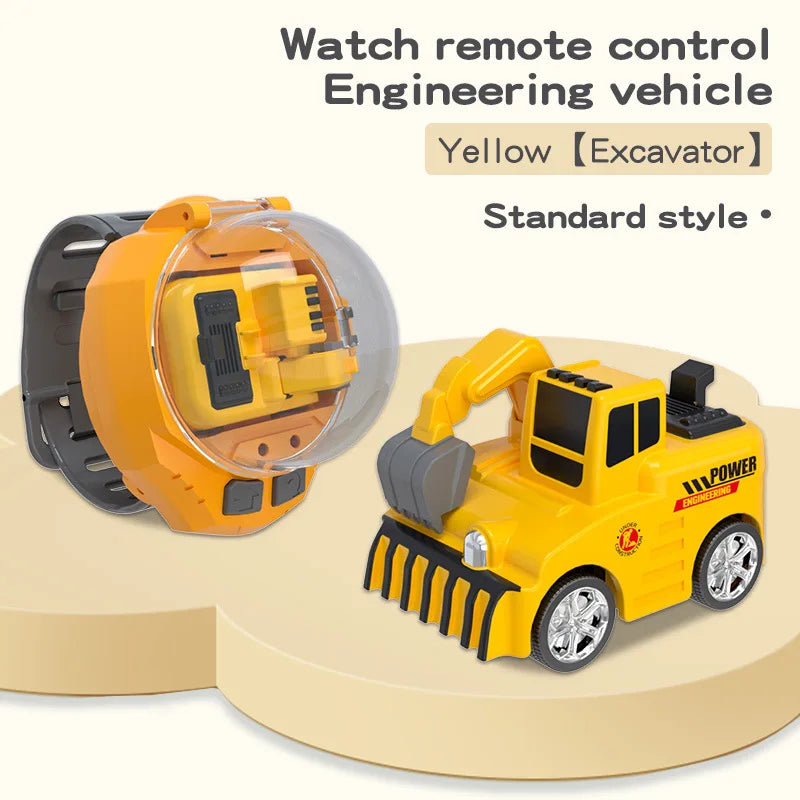 2.4G Mini Watch Control RC Car – Excavator, Bulldozer, Mixer for Boys – Perfect Birthday and Christmas Gift