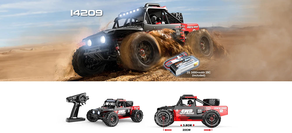 MJX 14210/14209 1:14 RC Car – 80KM/H Brushless 4WD High-Speed Off-Road Drift Monster Truck vs. WLtoys 144010