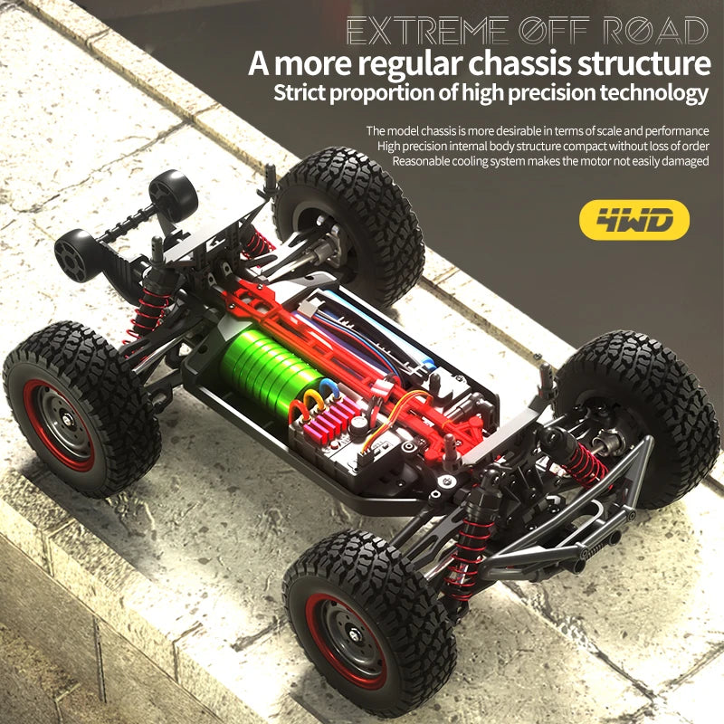 16106PRO 1:16 70KM/H 4WD RC Car With LED Remote Control Off-road Cars High Speed Drift Monster Truck vs Wltoys 144001 Kid Toys