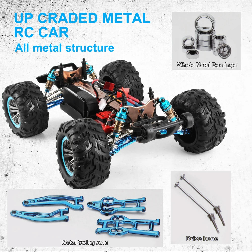 80KM/H XLF F22A RC Car – 1:10 4WD Brushless Motor Monster Truck with 2.4G Remote Control and All-Metal Undercarriage