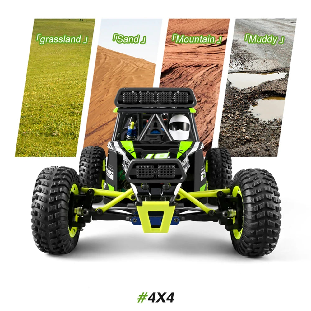 1:12 RC Car – 50KM/H 4WD High-Speed Monster Truck with 2.4G Remote Control, Off-Road Racing Buggy vs Wltoys 144001