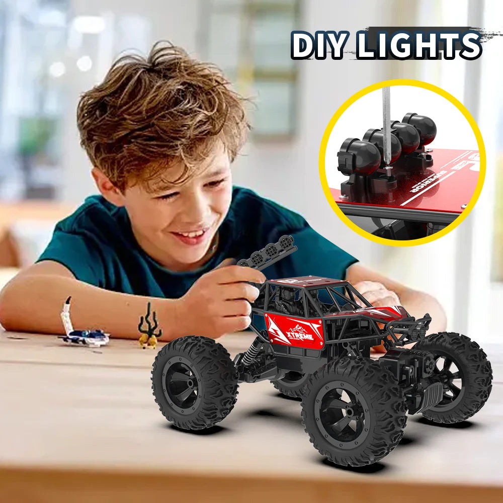 Q145 4WD RC Car – Off-Road Buggy with LED Lights and 2.4G Radio Remote Control, Perfect Toy for Boys and Children