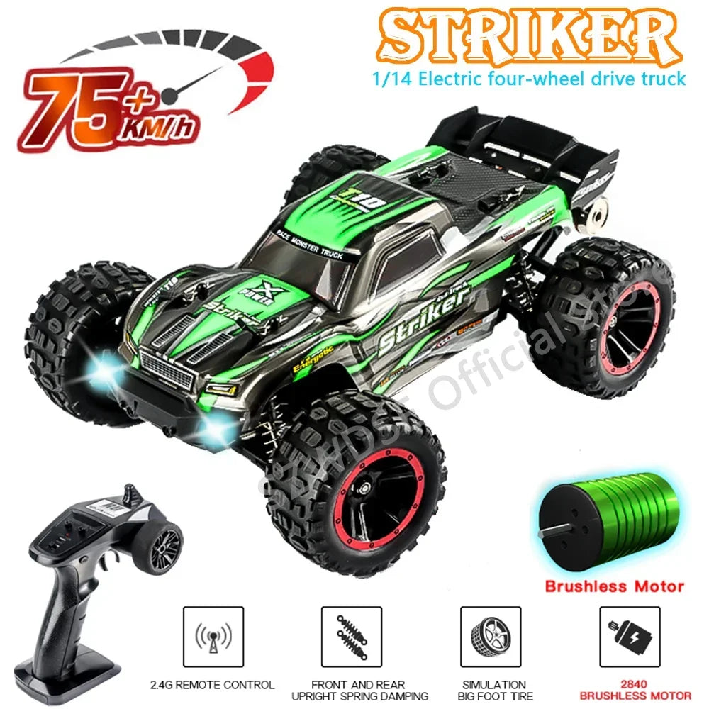 HAIBOXING T10 2105A 1:14 RC Car – 75KM/H 4WD Brushless High-Speed Drift Monster Truck for Adults and Kids