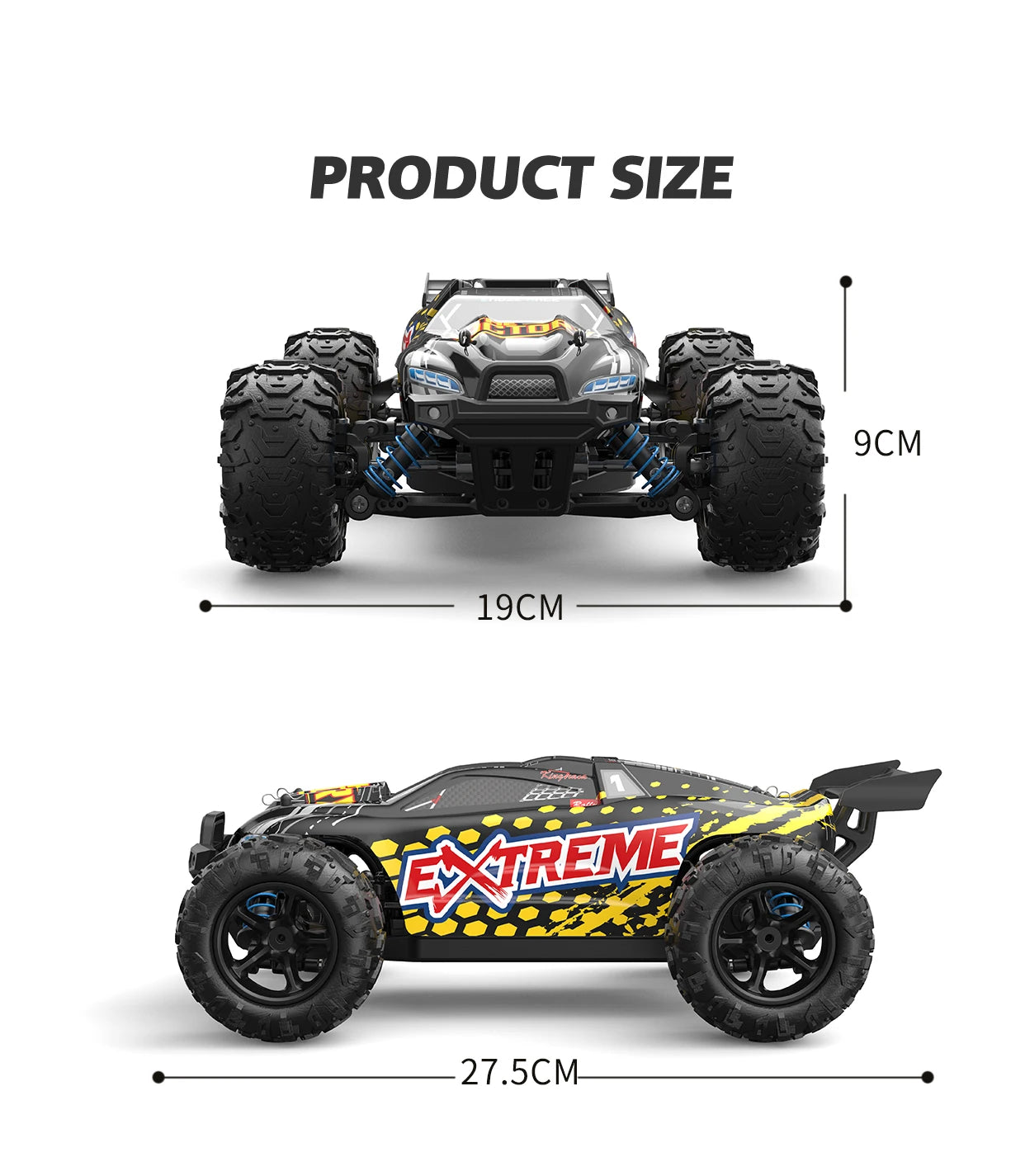 1:18 High-Speed RC Car – 40KM/H 4WD Off-Road Drift Monster Truck with 2.4G Radio Remote Control, Drift Car Toys for Boys