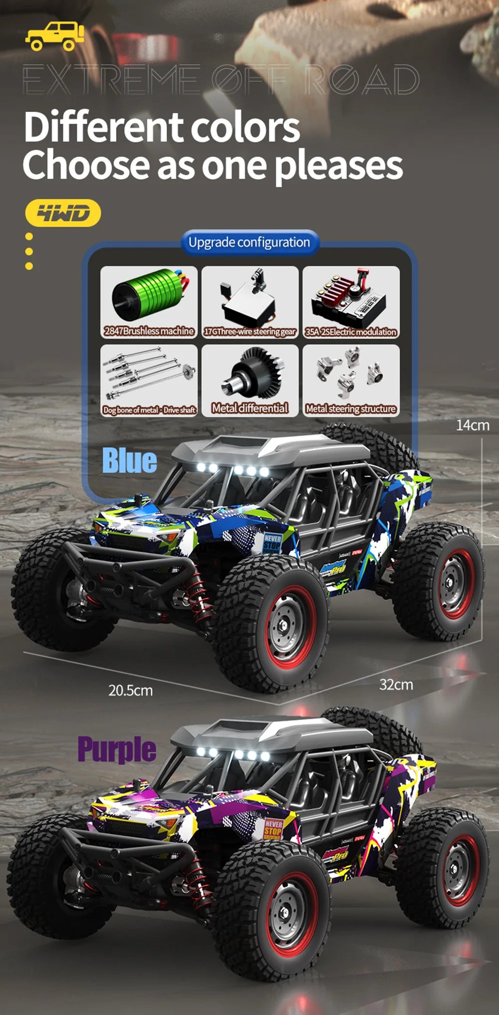 16106PRO 1:16 70KM/H 4WD RC Car With LED Remote Control Off-road Cars High Speed Drift Monster Truck vs Wltoys 144001 Kid Toys