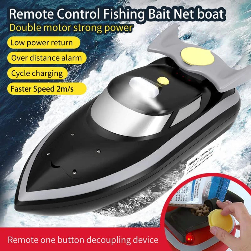 HJ807 2.4G RC Fishing Boat – Remote Control Long-Distance Bait Boat for Nesting and Trawling