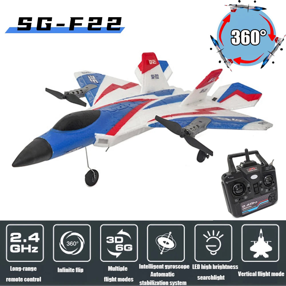 F22 RC Glider – 2.4G Radio Control 3D Stunt Plane, EPP Foam Airplane for Boys and Children