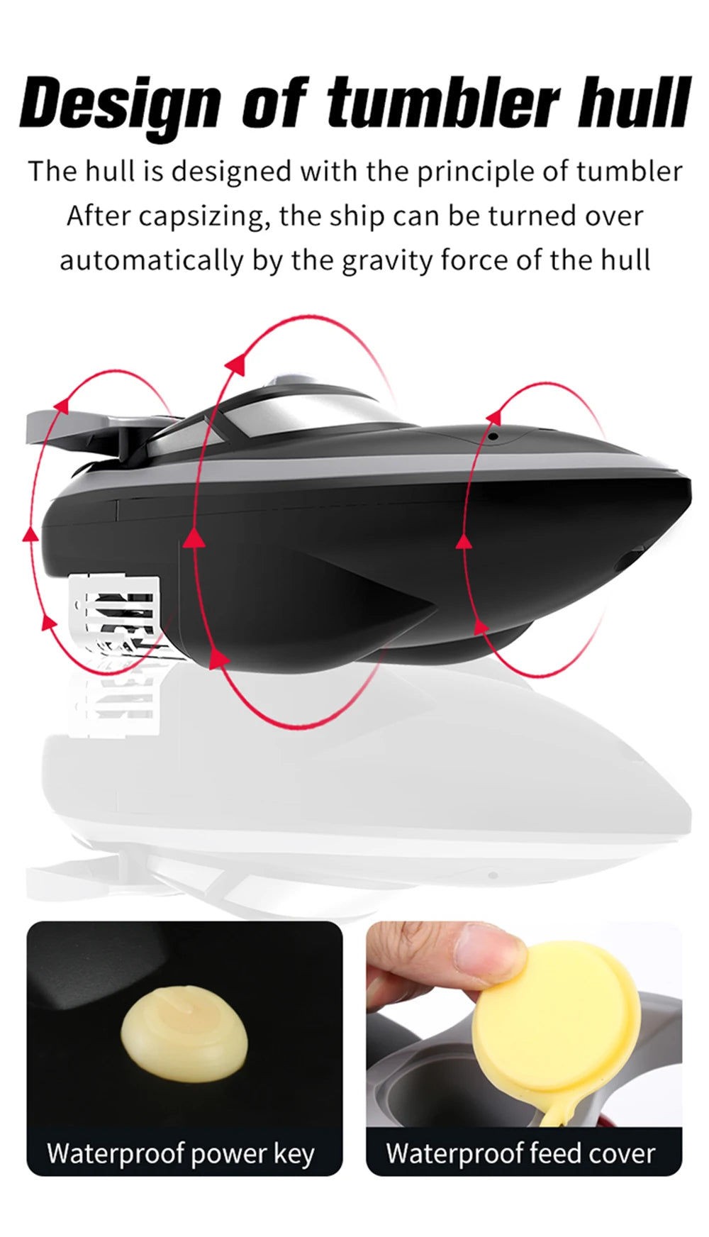 HJ807 2.4G RC Fishing Boat – Remote Control Long-Distance Bait Boat for Nesting and Trawling