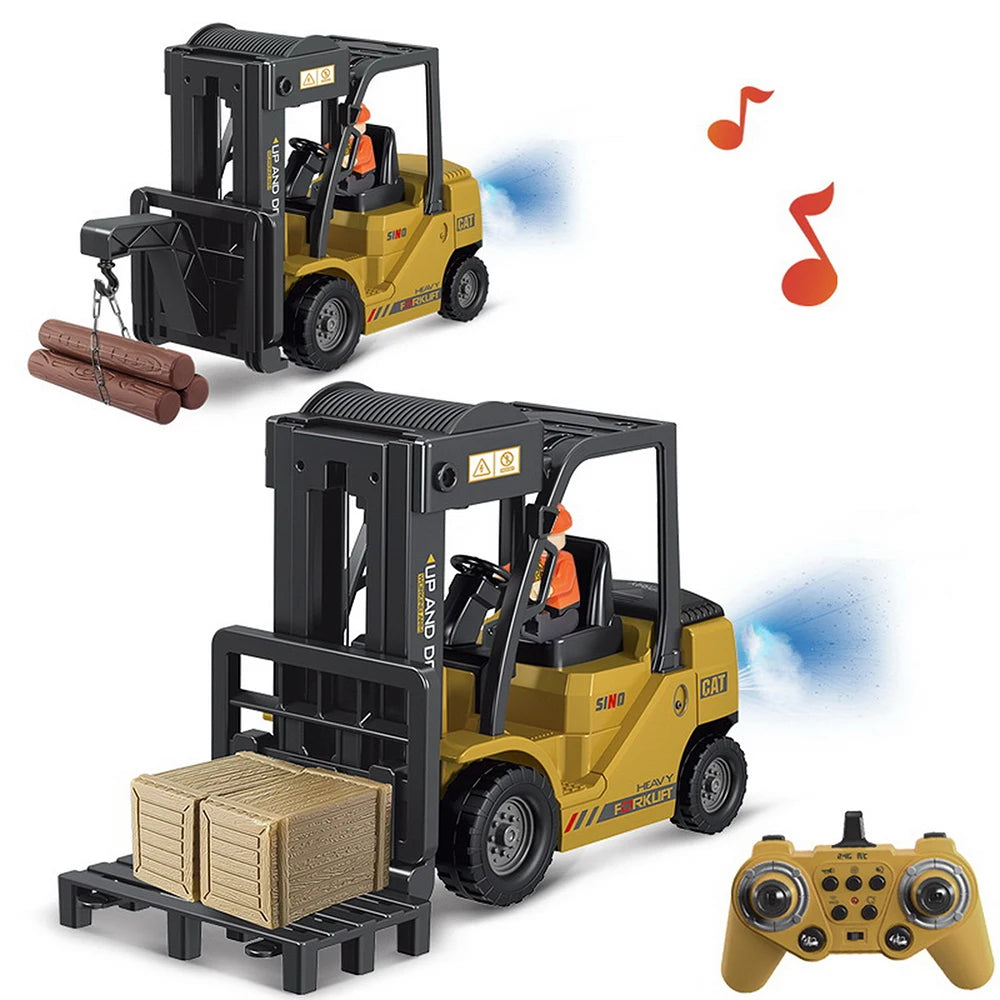 1:24 RC Forklift – 2.4G Remote Control Car Toy for Boys, Electric RC Construction Truck with Radio Control Cranes