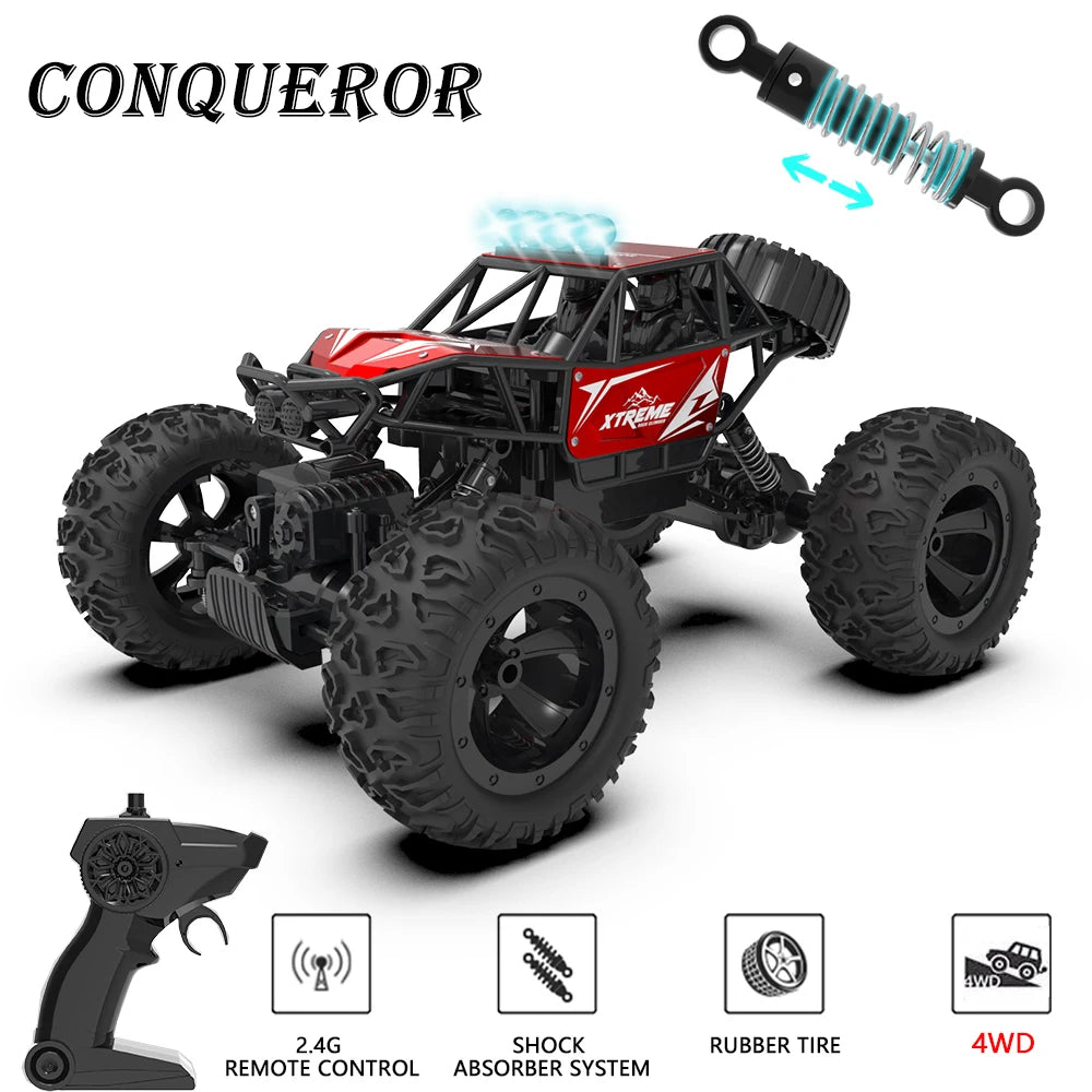 Q145 4WD RC Car – Off-Road Buggy with LED Lights and 2.4G Radio Remote Control, Perfect Toy for Boys and Children