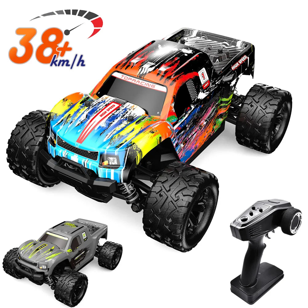 1/18 Scale RC Monster Trucks – 4WD Off-Road with 38KM/H High Speed and 2.4 GHz Remote Control All-Terrain Car Toys