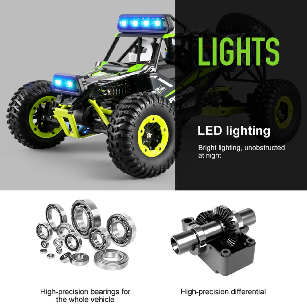 1:12 RC Car – 50KM/H 4WD High-Speed Monster Truck with 2.4G Remote Control, Off-Road Racing Buggy vs Wltoys 144001