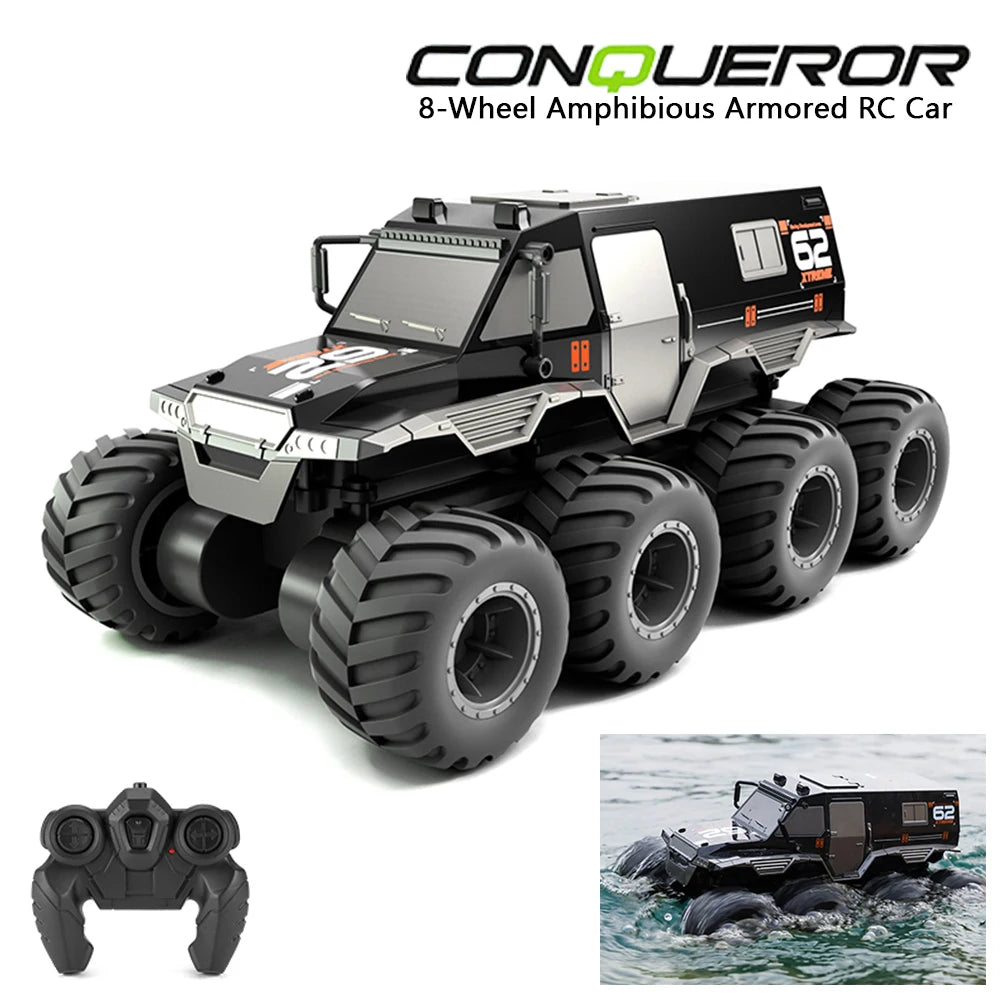 Q137 8WD Amphibious RC Truck – 2.4G Waterproof Remote Control Off-Road Climbing Vehicle for Children