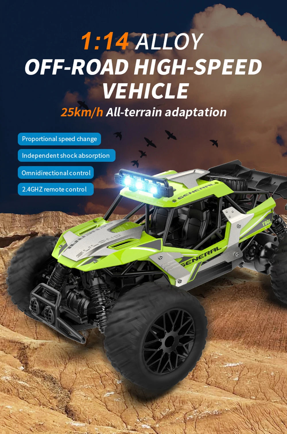 1:14 Alloy RC Car – 25KM/H 2WD Off-Road Remote Control Monster Truck with LED Lights vs. WLtoys 124016 Comparison