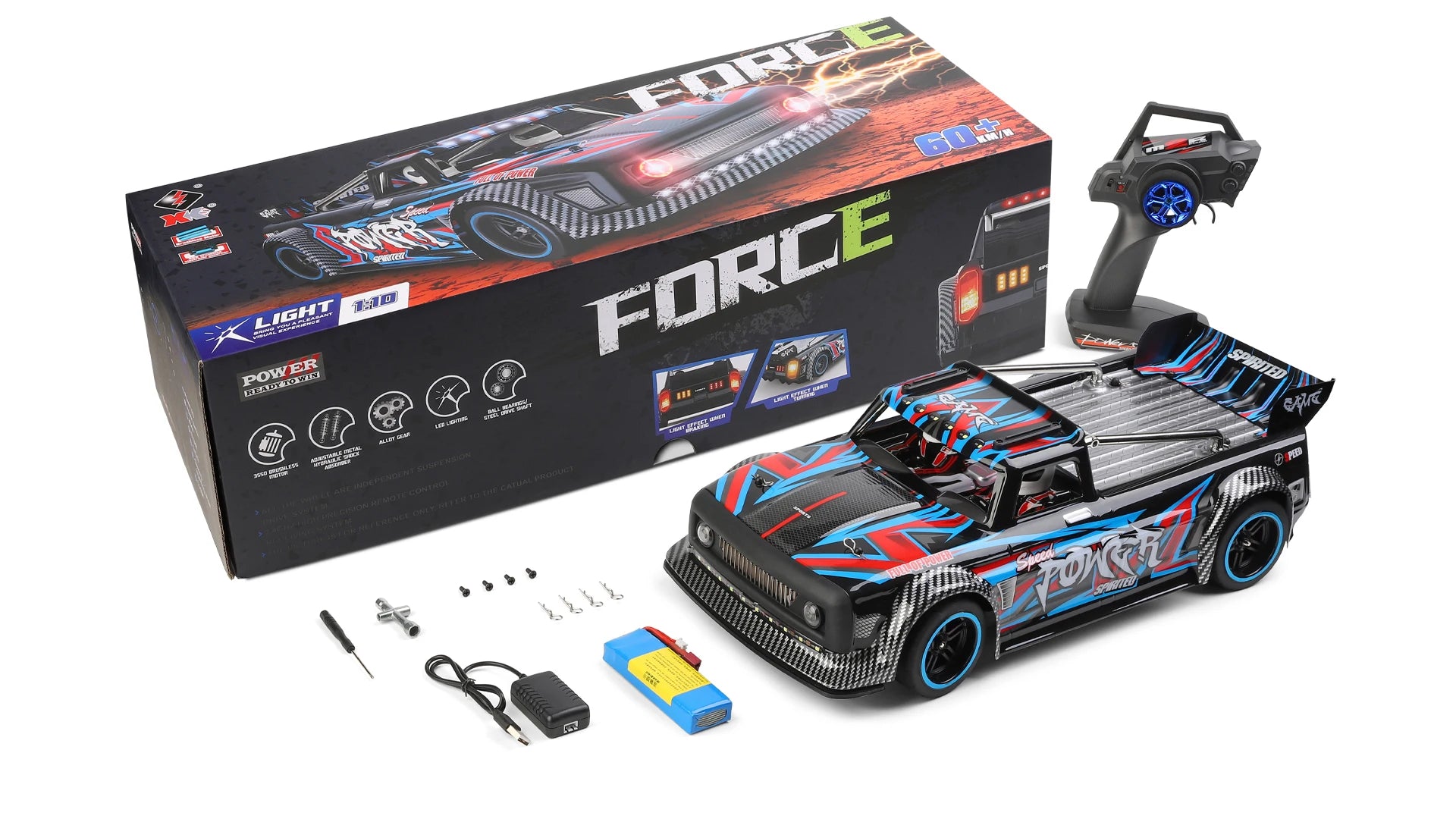 WLtoys 104072 1:10 RC Car – 60KM/H 4WD Electric High-Speed Off-Road Drift Car with 2.4G Remote for Children