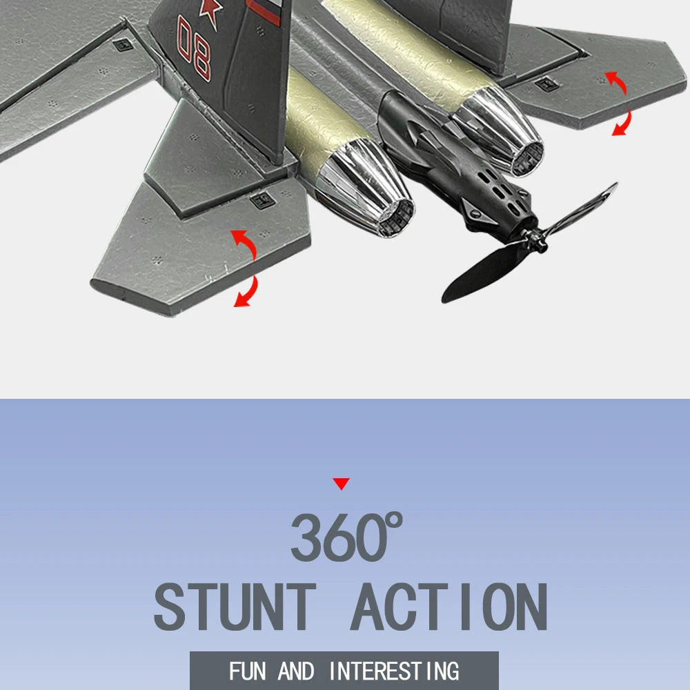 SU-35 RC Airplane – 52.5CM 2.4G Remote Control Glider with LED Lights, 6D Inverted Flight Stunts, EPP Foam Aircraft