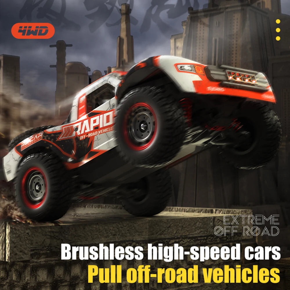 Q130 1:14 RC Car – 70KM/H 4WD High-Speed Drift Monster Truck with Light and Brushless Motor, Remote Control Car for Adults and Kids