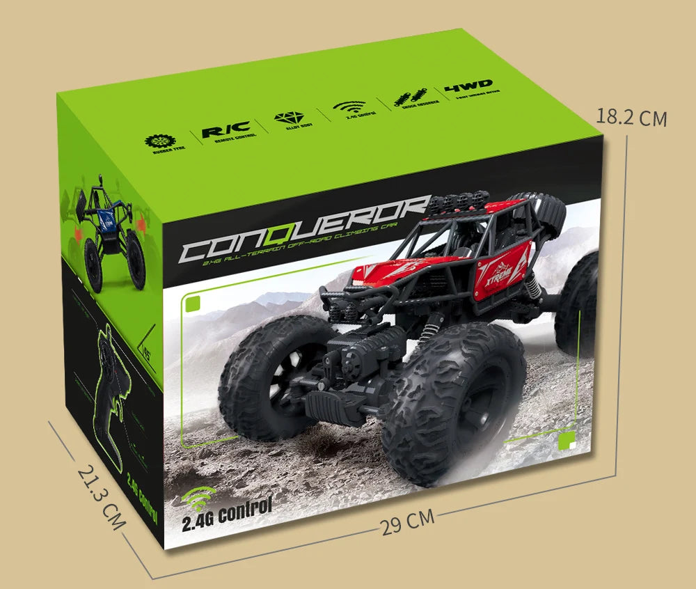 Q145 4WD RC Car – Off-Road Buggy with LED Lights and 2.4G Radio Remote Control, Perfect Toy for Boys and Children