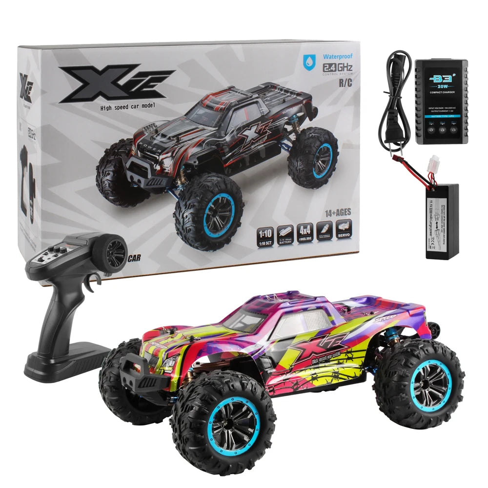 80KM/H XLF F22A RC Car – 1:10 4WD Brushless Motor Monster Truck with 2.4G Remote Control and All-Metal Undercarriage