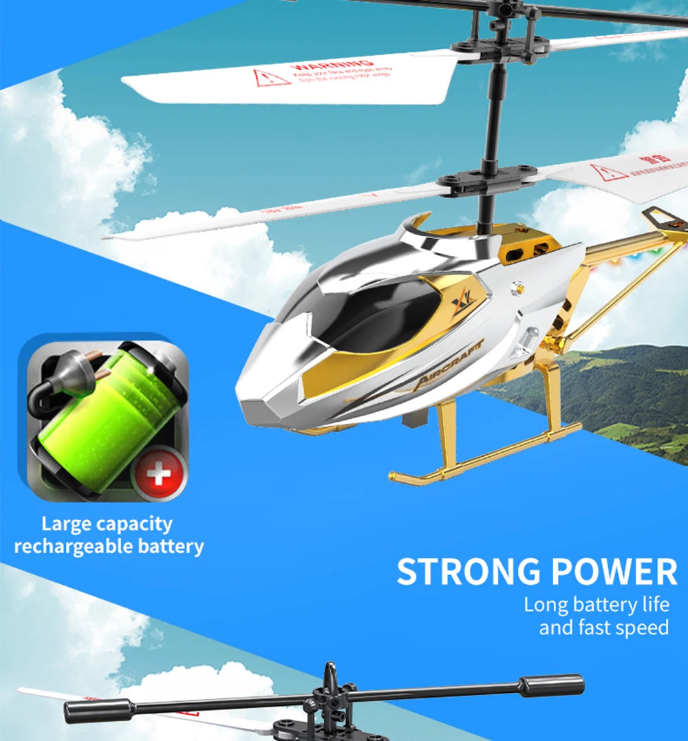 XK912 RC Helicopter – 2.5CH Infrared Remote Control with Light, Alloy Aircraft Toy for Children