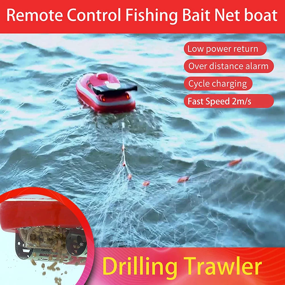 HJ807 2.4G RC Fishing Boat – Remote Control Long-Distance Bait Boat for Nesting and Trawling