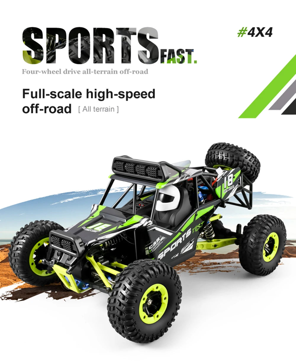 1:12 RC Car – 50KM/H 4WD High-Speed Monster Truck with 2.4G Remote Control, Off-Road Racing Buggy vs Wltoys 144001