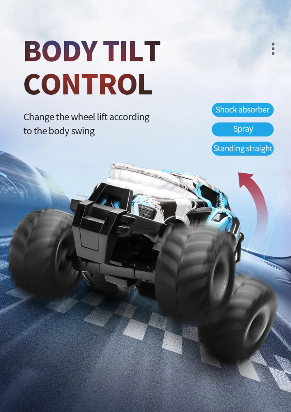 360° Spin Dancing 2WD RC Car – Off-Road Stunt Vehicle with Spray and LED Lights, Drift Monster Truck for Children