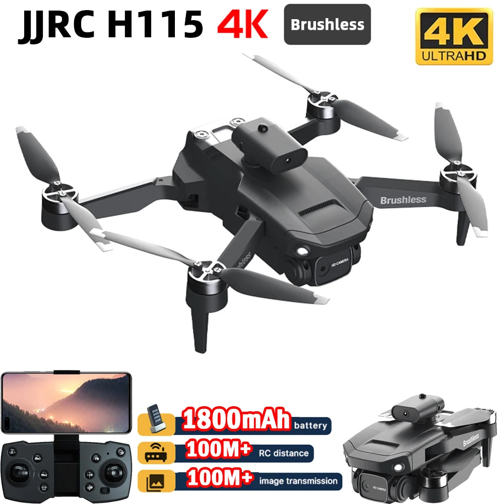 JJRC H115 Drone – 4K Professional HD Camera, Brushless Motor, Obstacle Avoidance, Optical Flow Positioning for Aerial Photography