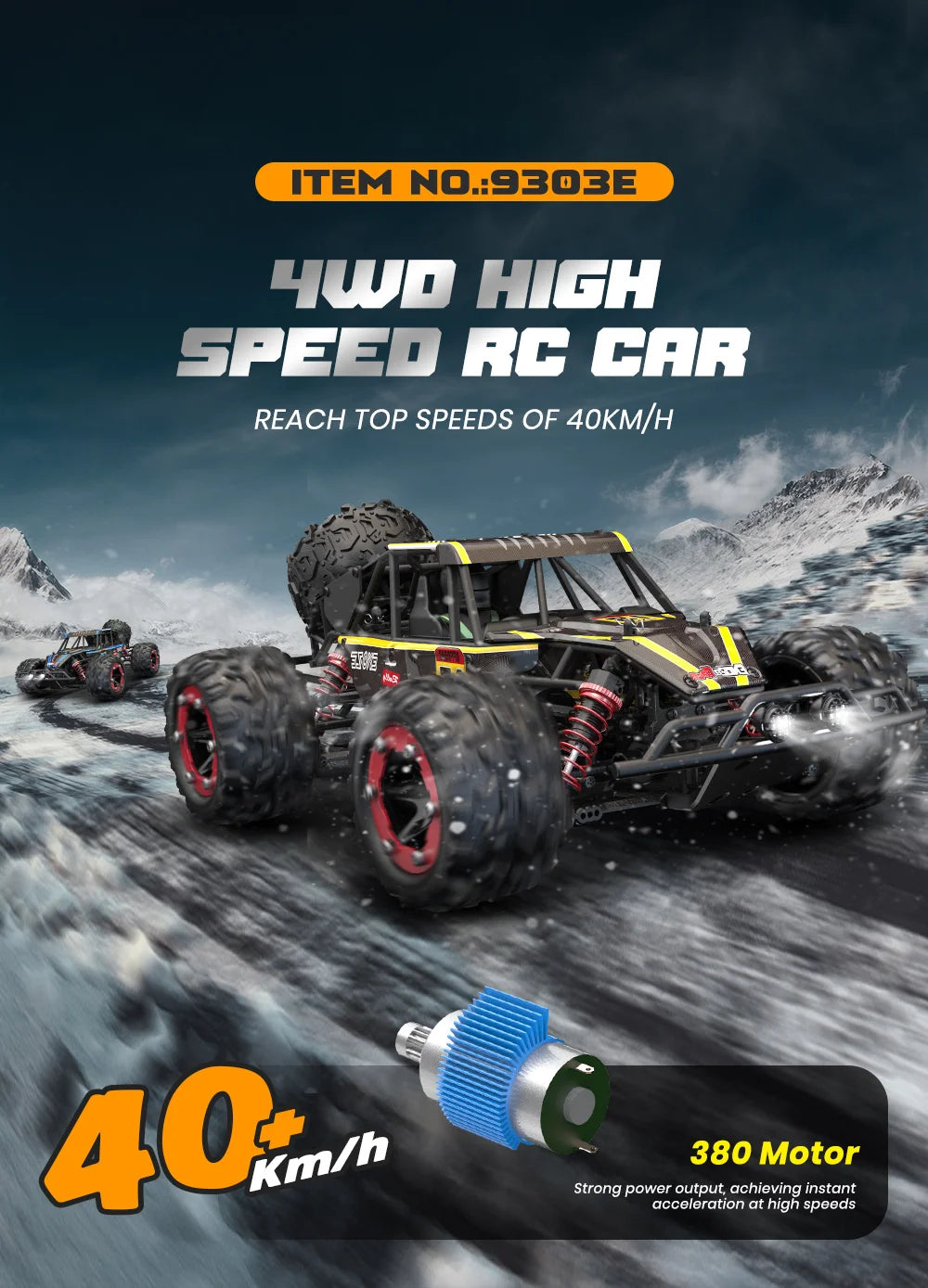 High-Speed EONZE 1:18 4WD RC Car – 40KM/H Electric Drift Monster Truck with Hydraulic Shocks, Perfect for Kids’ Toys