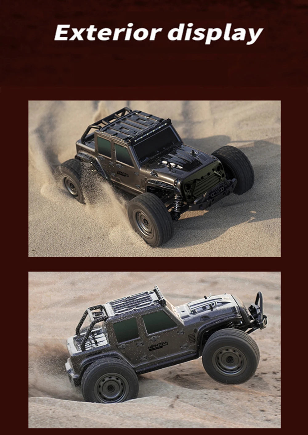 1:16 38KM/H RTR Version RC Car – 4WD High-Speed Off-Road Rock Crawler with LED Lights and 2.4G Remote Control