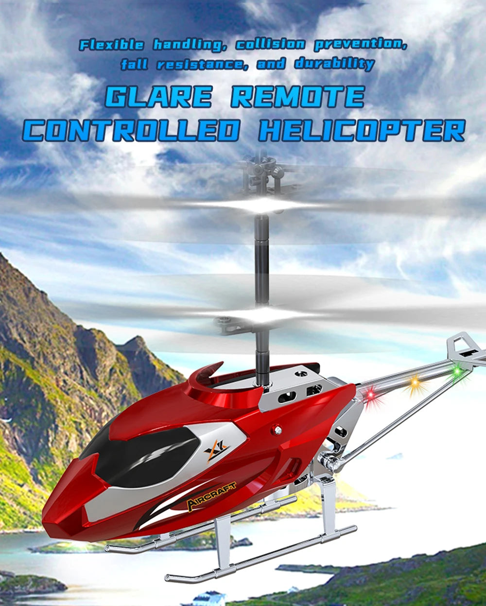 XK912 RC Helicopter – 2.5CH Infrared Remote Control with Light, Alloy Aircraft Toy for Children