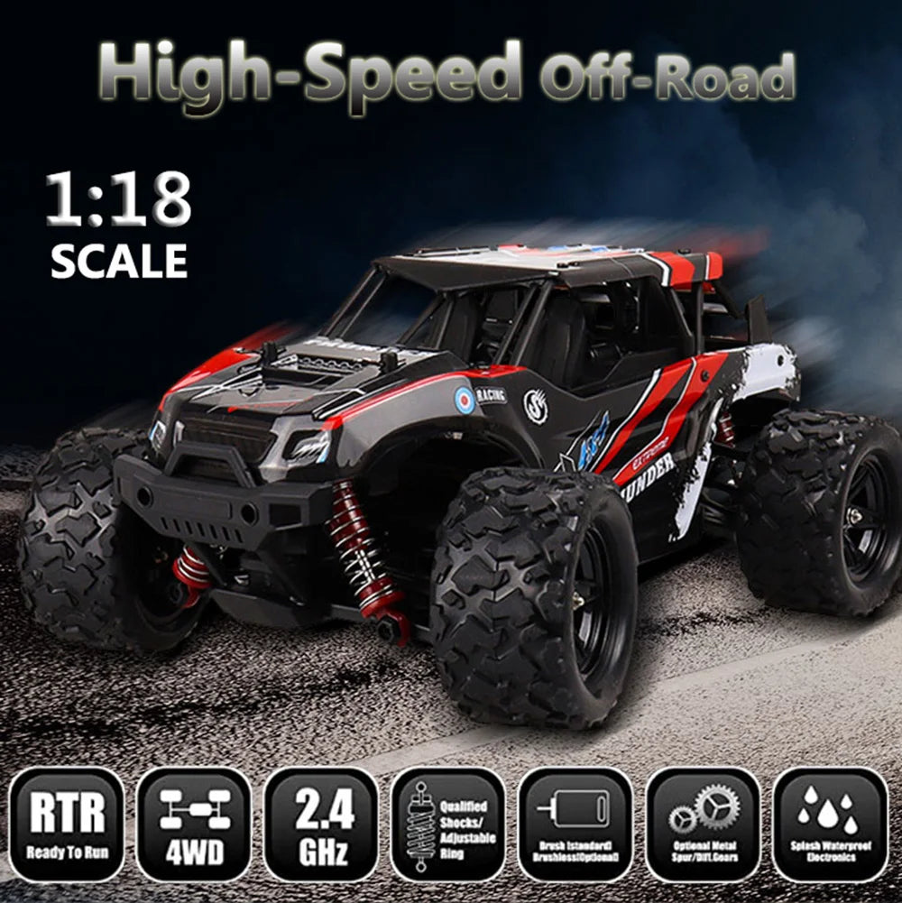 1:18 4WD Remote Control Car – 2.4GHz High-Speed Racing All-Terrain Off-Road Truck, Perfect Toy for Children’s Gifts